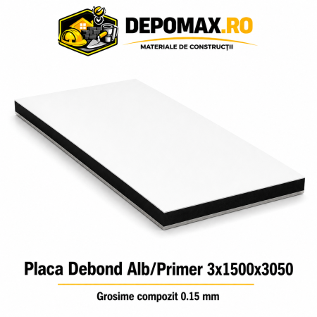 Placa BOND alb/primer 3mm, 1500x3050mm, aluminiu 0.15mm